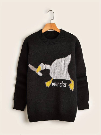 Funny Duck Sweater Men Cartoon Design
