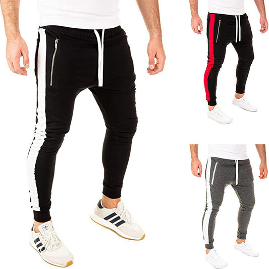 Herren Jogginghose Sportlich Elastisch Mit Reißverschluss Taschen - IdealeKleiden