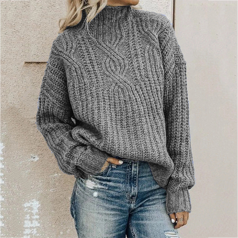 Übergröße Rollkragenpullover Damen Oversized - IdealeKleiden