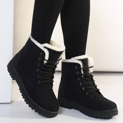 Stylish Suede Lace-up Ankle Boots