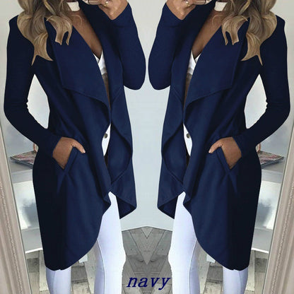 Slim Fit Solid Long Windbreaker Jacket