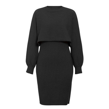 Women's Rib-Knit Dress with Crop Top