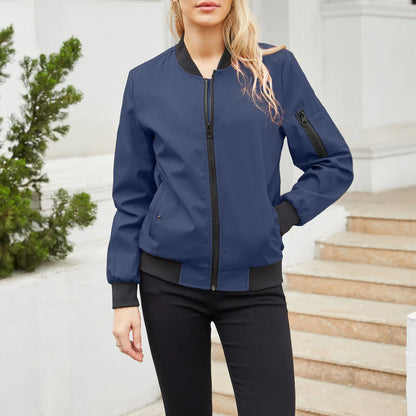 Fashionable Bomber Jacket Women Casual Style