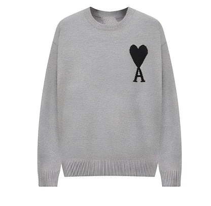 Einfacher Bestickter Pullover Herren