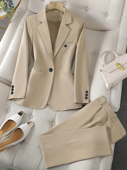 Elegant Women's Dress Classic Look Blazer Set