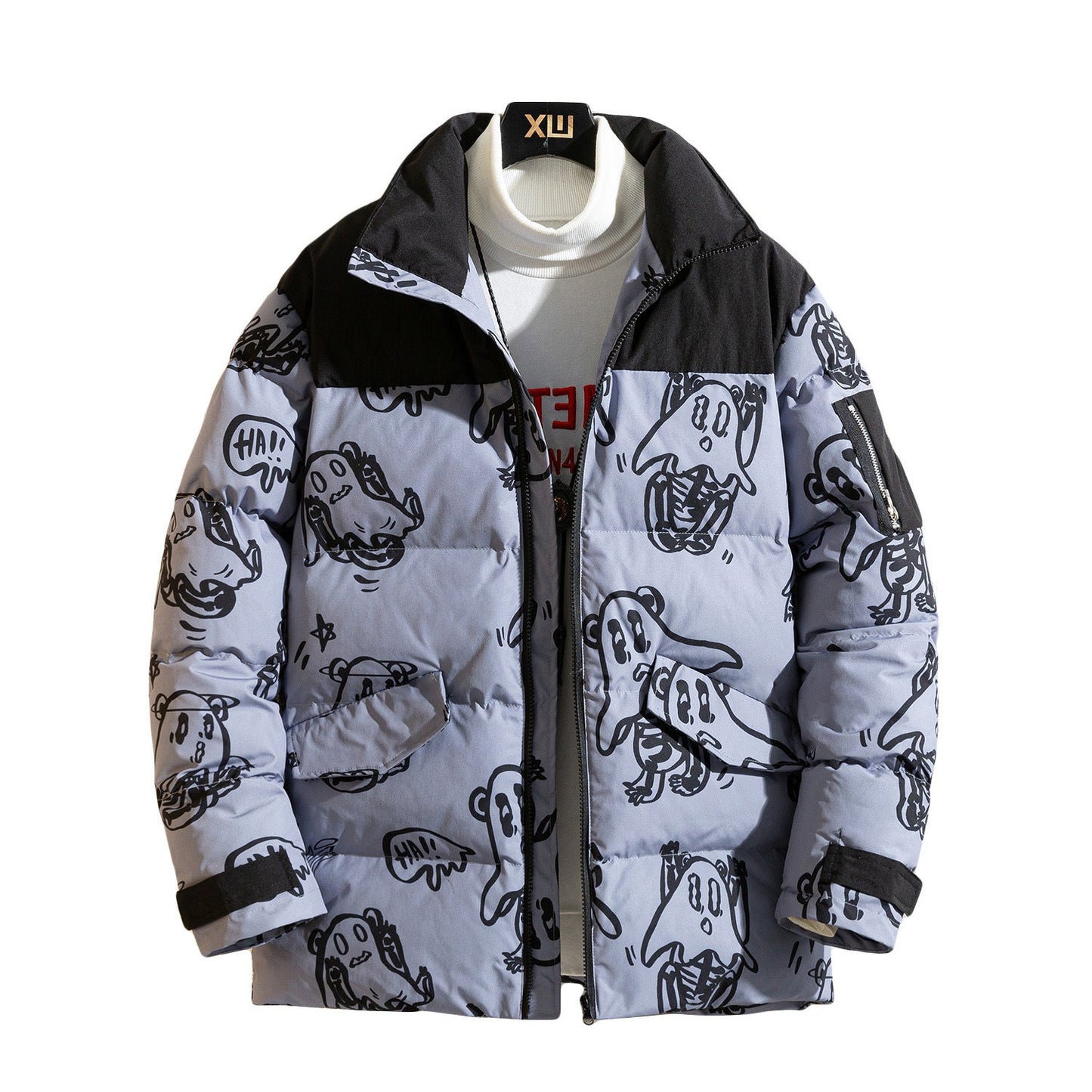 Printed Wool Jacket Warm Cozy