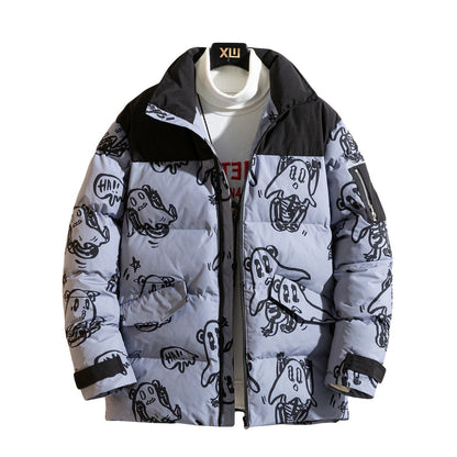 Printed Wool Jacket Warm Cozy