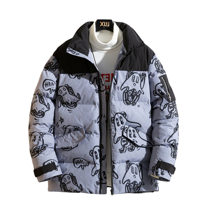 Printed Wool Jacket Warm Cozy