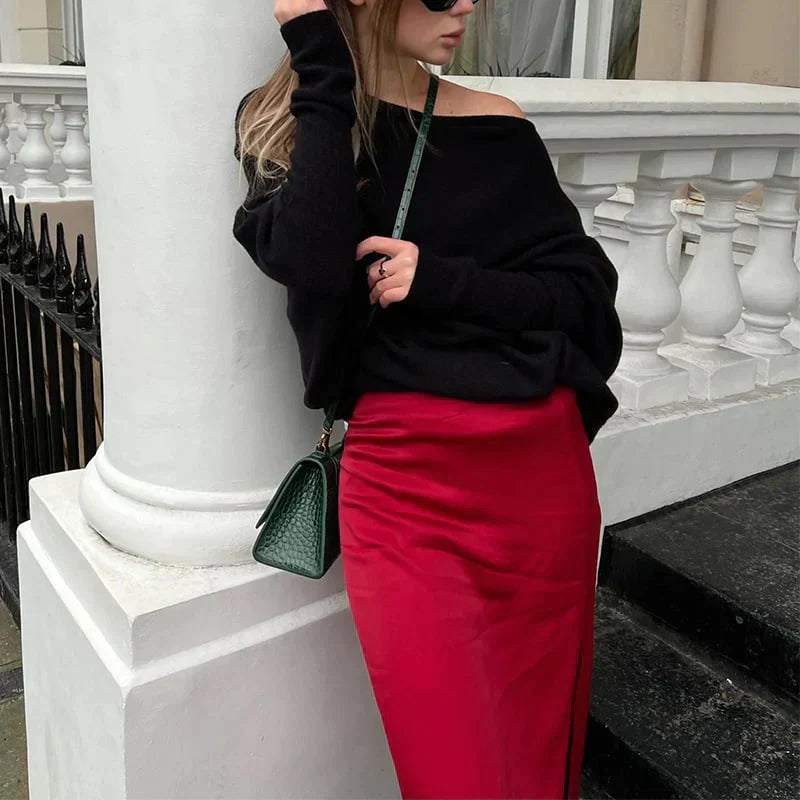 Stylish Asymmetric Lace-Up Sweater