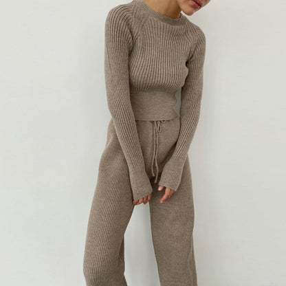Women's Trouser Suit Wide Leg Elegant High-Neck