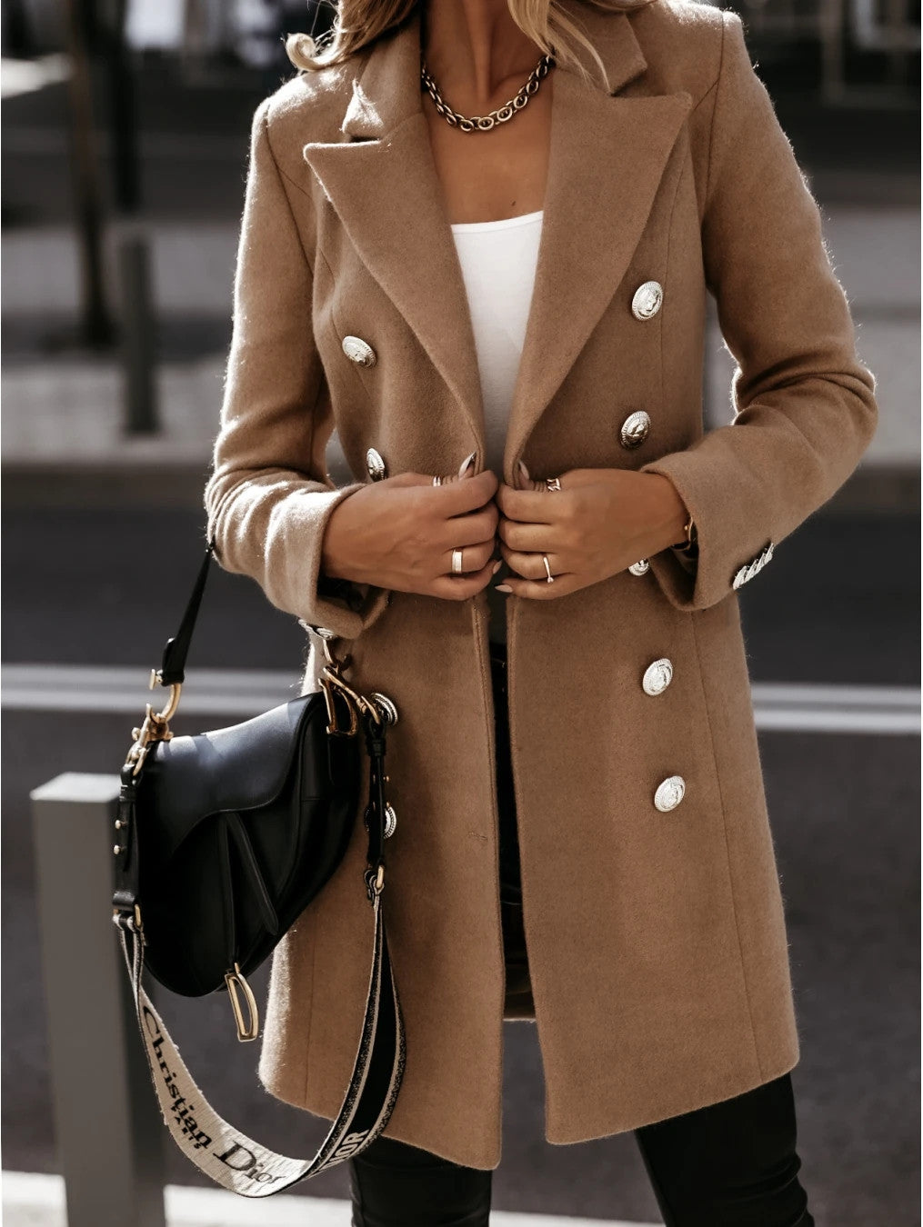Elegant Women's Blazer Coat Tailored Fit Wool Quality