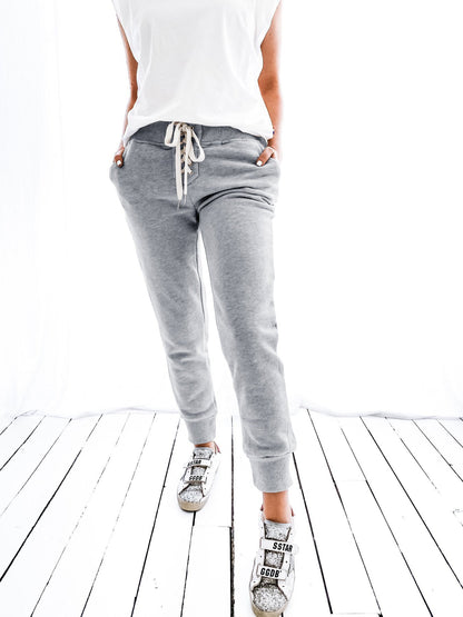 Women's Jogging Bottoms Comfortable Elastic With Side Pockets