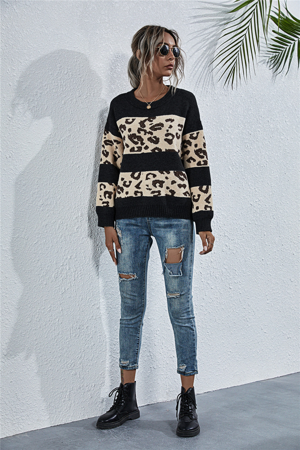 Women's Animal Print Sweater Stylish Outerwear