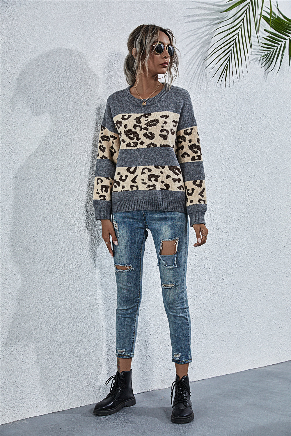 Women's Animal Print Sweater Stylish Outerwear