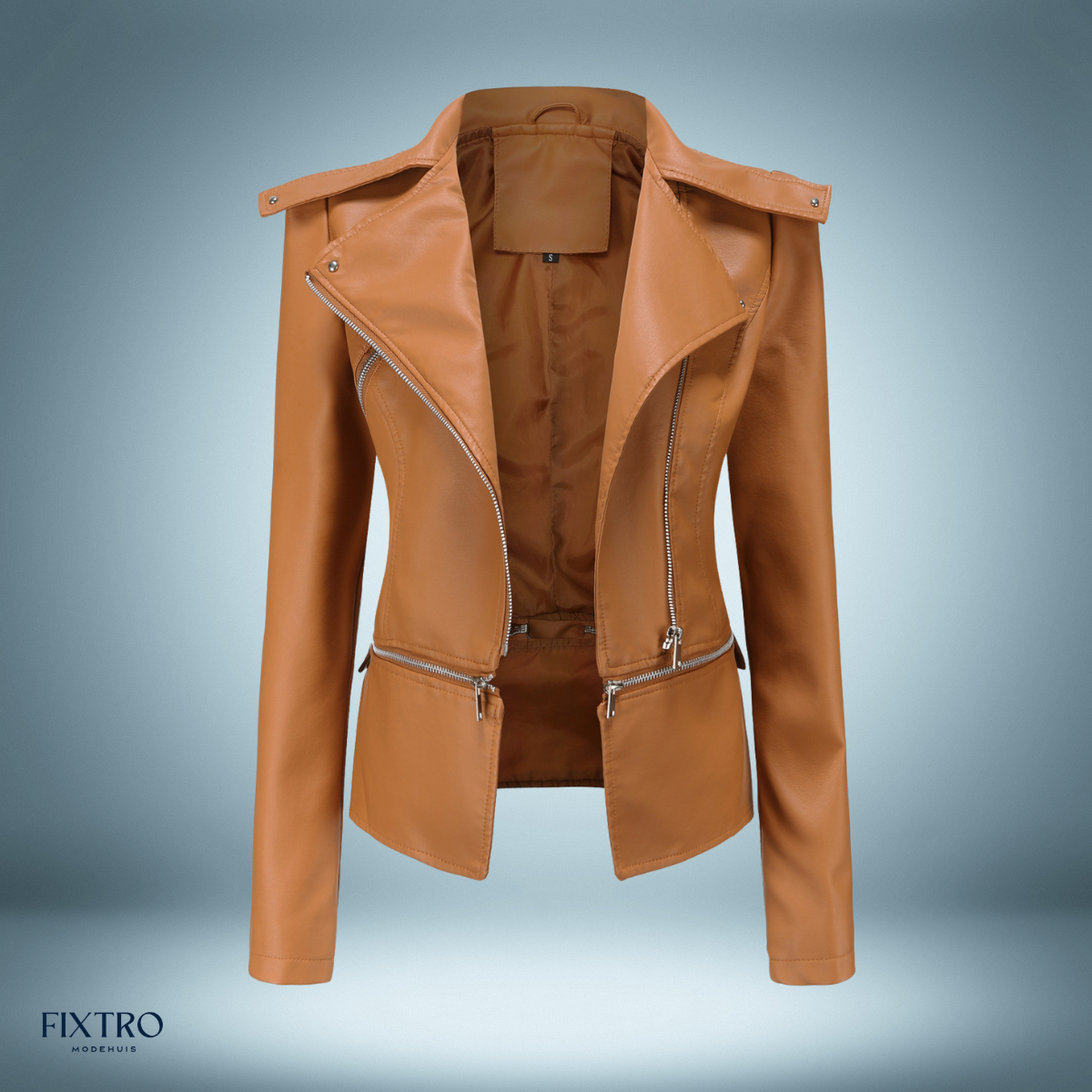 Leather jacket Open collar Biker style