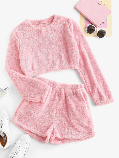 Women's Soft Plush Pajama Set Comfortable