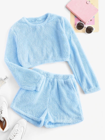 Women's Soft Plush Pajama Set Comfortable