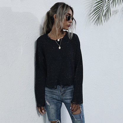 Women's Trendy Glitter Effect Sweatshirt