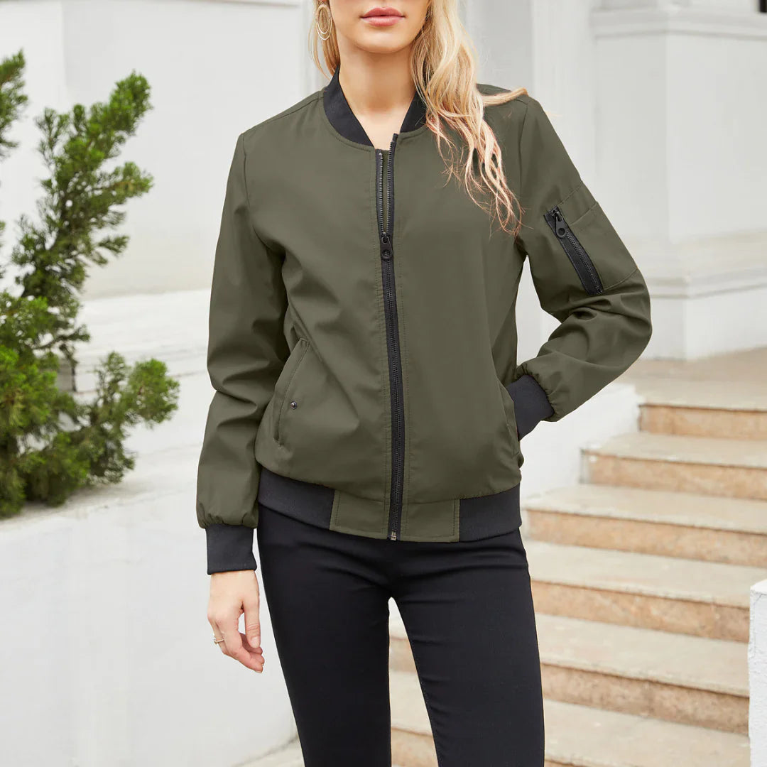 Fashionable Bomber Jacket Women Casual Style