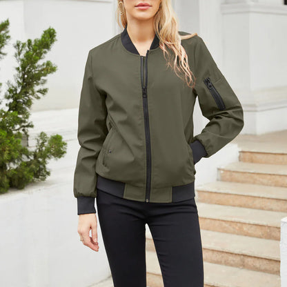 Fashionable Bomber Jacket Women Casual Style