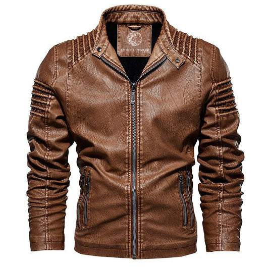 Elegante Lederjacke Outdoor Robust - IdealeKleiden