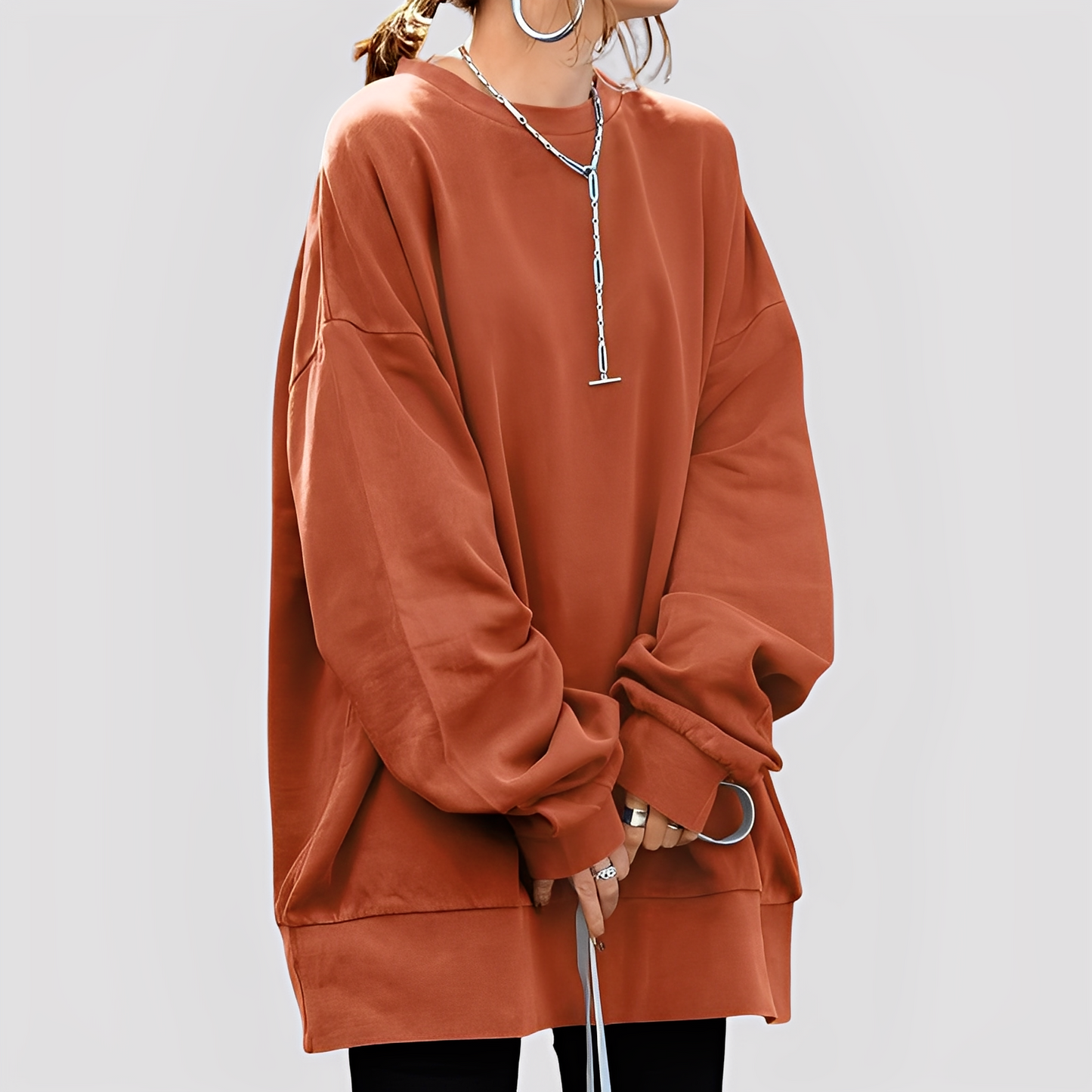 Damen Oversize Sweater Modern Chic