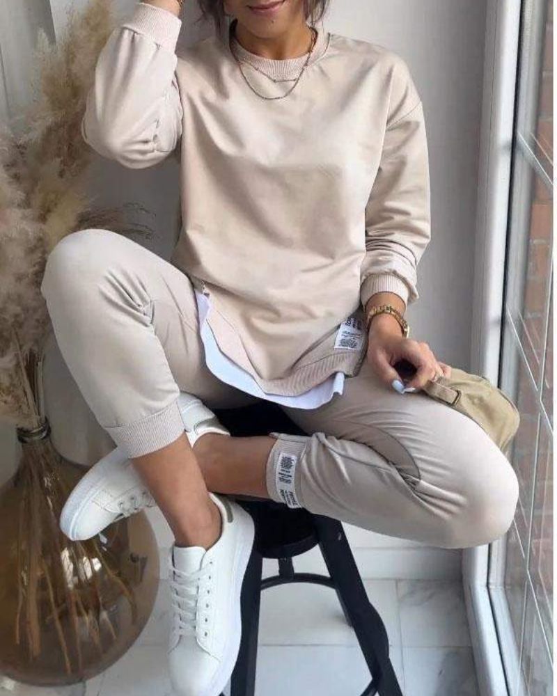 Fashionable Two-Piece Set Sweater Pants