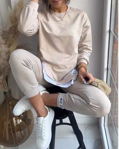 Fashionable Two-Piece Set Sweater Pants