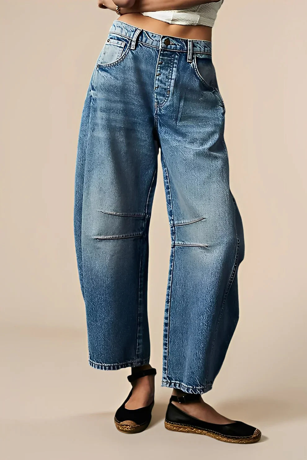 Women's Casual Jeans Comfortable Loose Fit