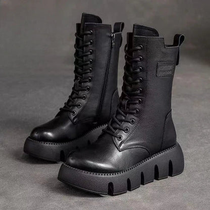 Tall Women's Boots Thick Tread Vintage Look