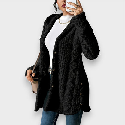 Soft Plush Pullover Hoodie Cardigan for Women