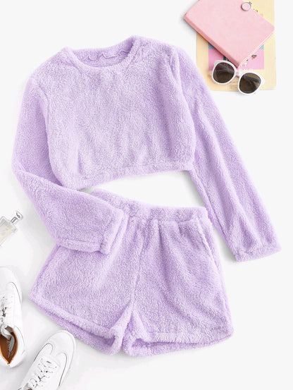 Women's Soft Plush Pajama Set Comfortable