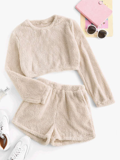 Women's Soft Plush Pajama Set Comfortable