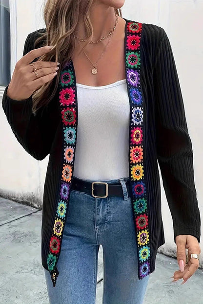 Elegant Cardigan Floral Long Sleeve