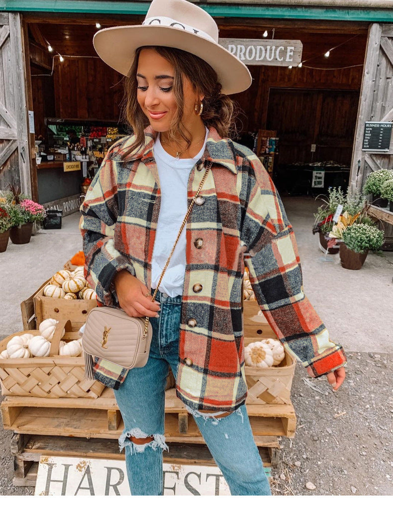 Soft Flannel Plaid Loose Fit Dress