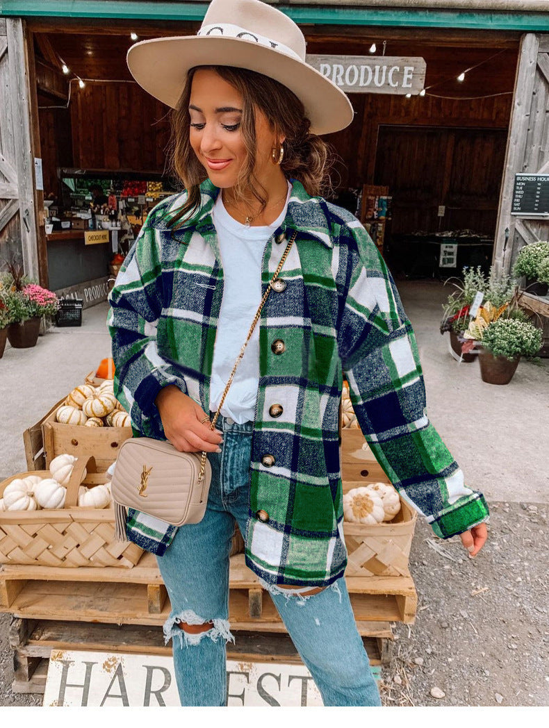 Soft Flannel Plaid Loose Fit Dress