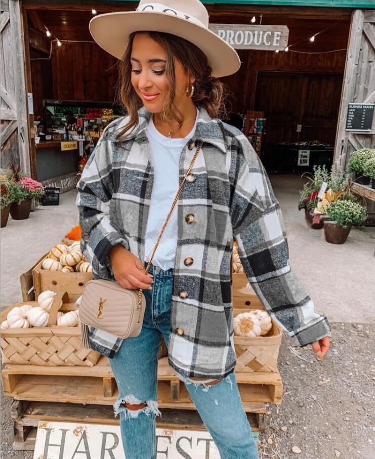 Soft Flannel Plaid Loose Fit Dress