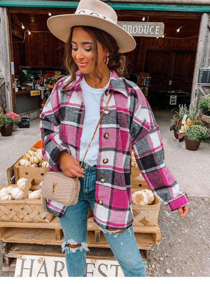 Soft Flannel Plaid Loose Fit Dress
