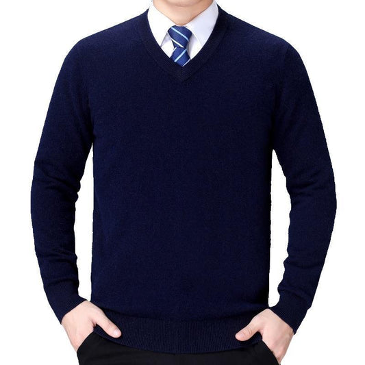 Herren Strickpullover Weich Baumwolle Bequem - IdealeKleiden
