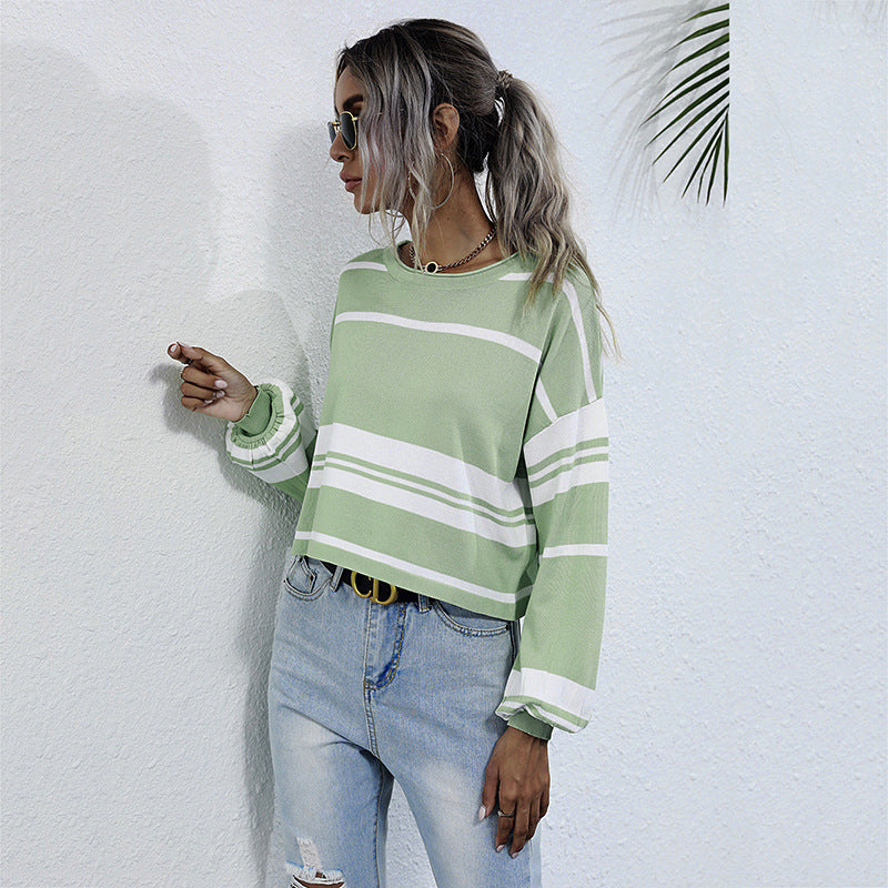 Women's Casual Striped Sweatshirt
