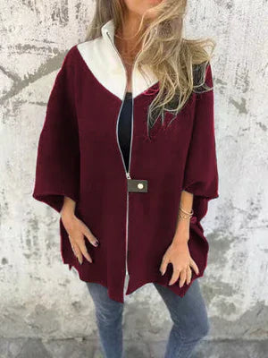 Stylish Stand-Up Collar Jacket Short Zipper