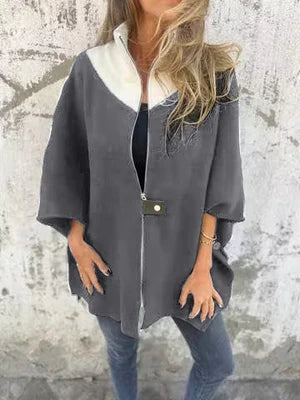 Stylish Stand-Up Collar Jacket Short Zipper