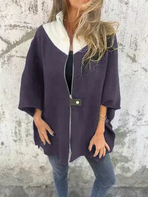 Stylish Stand-Up Collar Jacket Short Zipper