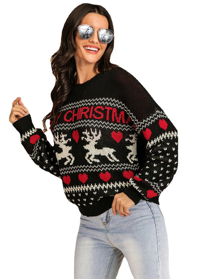 Christmas jumper reindeer motif knit design
