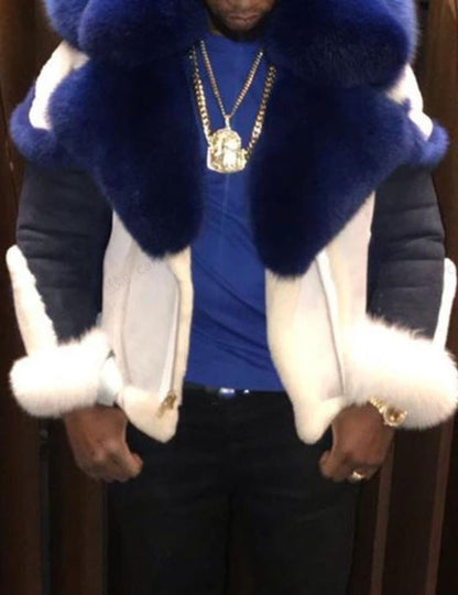 Men's Winter Jacket Elegant Fur Trim Luxury Design