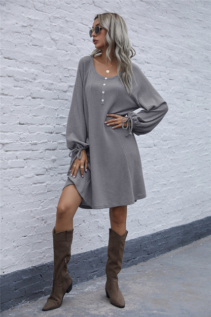 Women's Waffle Pullover Dress Comfortable Stylish