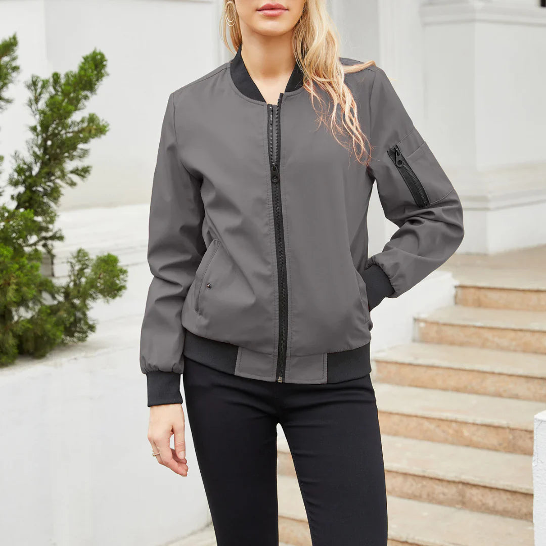 Fashionable Bomber Jacket Women Casual Style