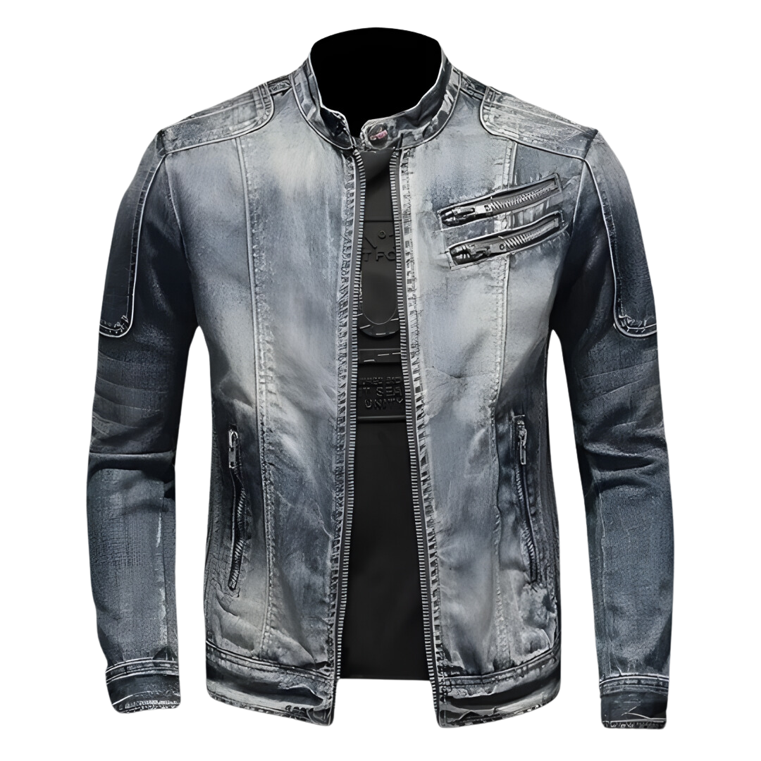 Fashionable Men's Denim Jacket Trendy Style