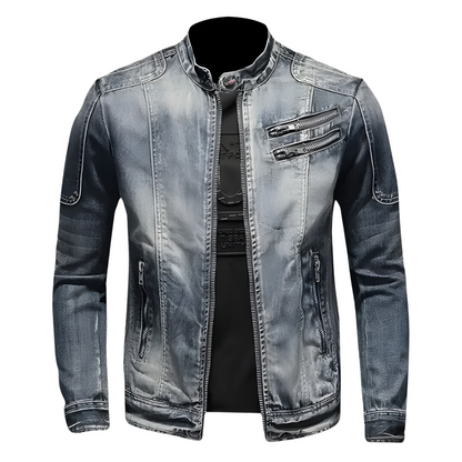 Fashionable Men's Denim Jacket Trendy Style