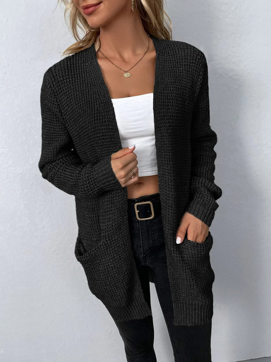 Long Women's Knitted Cardigan Wintery